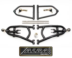 Banshee 350 Long Travel A Arms +2 +1 Chromoly Adjustable Alba Racing 207-AA-B - Picture 1 of 8
