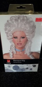 Marie Antoinette Wig White Curly Baroque Halloween Vitctorian Ladies Fancy Dress - Picture 1 of 1