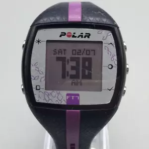 Polar FT7 Watch Unisex 38mm Black Purple Day Date Digital New Battery a1 - Picture 1 of 16