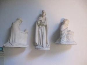 Vintage Holland Keramik Form Weihnachtskrippe 3er Set drei Weise Männer unglasiert - Bild 1 von 9