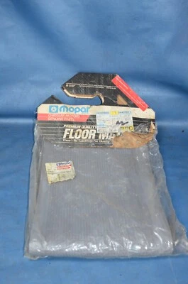 NOS Vtg Dodge Chrysler Van Rear Rubber Floor Mats 12x36" Grey OEM Mopar 4467611 - Image 1 of 4