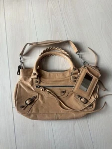 Lush Editor's City Handbag Tote Shoulder Bag Purse in Brown Beige USED Good Cond - Picture 1 of 1