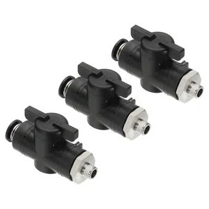 Pneumatic Ball Valve 3 Pack 3/8 OD x 1/8 PT Male Push to Connect Fitting - Picture 1 of 6