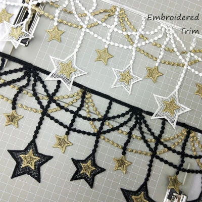 Embroidered Trim Lace Edge Ribbon Applique Sewing Craft DIY Dress Turban Curtain - Image 1 of 4