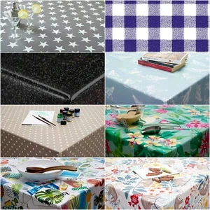 Wipe Clean PVC Vinyl Tablecloth Oilcloth ROUND 140cm Circle 55 inch Table Cover - Picture 1 of 146