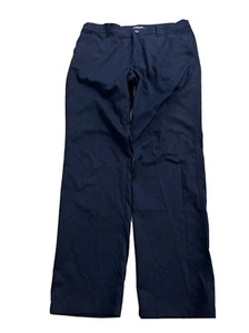 32 Cool Mens Performance Pant Flat Navy Stretch 34x32 (Hole in Front Pocket) NEW - Picture 1 of 14