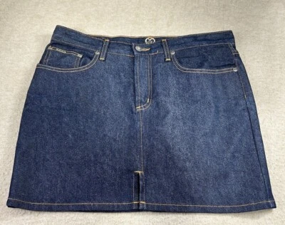 Mini Falda Vaquera XOXO Vintage Años 90 Talla 9/10 Lavado Oscuro Hecha en EE. UU. NUEVA Foto 1 de 3