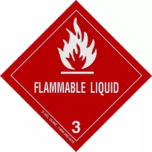 4" FLAMMABLE LIQUID Decal DOT Transportation Hazard Sticker Warning Label OSHA - Picture 1 of 1