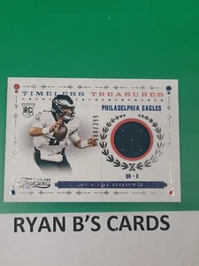2020 Panini Chronicles Timeless Treasures Jalen Hurts Rookie Patch 180/399 SP! - Picture 1 of 5