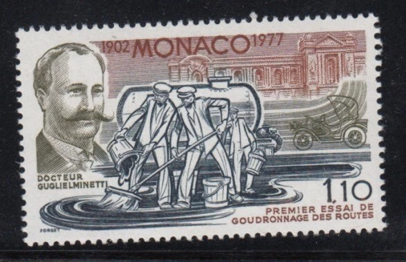 MONACO Dr. Guglielminetti Invention of First Paved Roads MNH stamp - Image 1 of 1