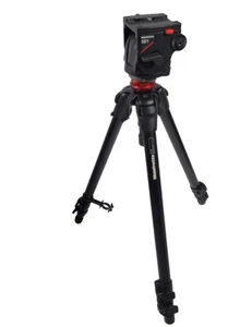 Manfrotto 745B Made In Italy Tripod Leg with 501 Fluid Head - Picture 1 of 8