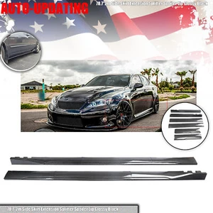 Para Infiniti G37 Sedán Falda Lateral Extensión Labio Ala Fibra de Carbono Brillante - Imagen 1 de 15