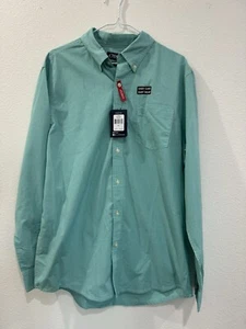 NWT Men's Chaps Easy Care Stretch Button Down Long Sleeve Sz L Teal - Picture 1 of 10