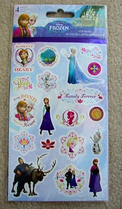 DISNEY FROZEN STICKERS (1 Pack/4 Sheets) w/Anna & Elsa+ - Christmas Craft - Picture 1 of 1