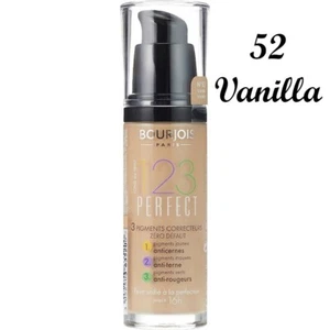 2 × Bourjois Paris 123 Perfect Foundation for Women 30ml - Vanilla 52 - Picture 1 of 1