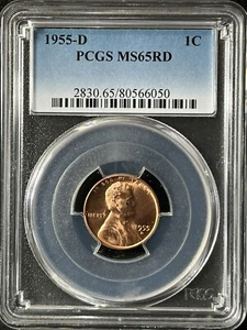 1955-D  1C RD Lincoln Wheat One Cent  PCGS MS65RD   80566050 - Picture 1 of 2