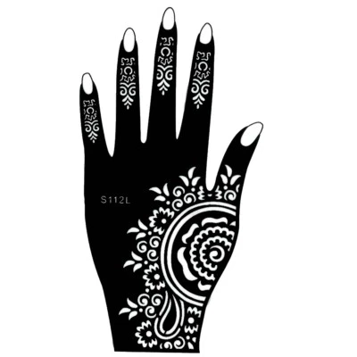 JUSTFOX Henna Tattoo Schablone Hand Links Kina Handbemalung Dövme Mehndi