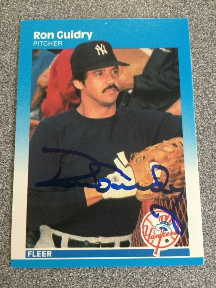 RON GUIDRY "GATOR" NEW YORK YANKEES AUTOGRAPHED SIGNED 1987 FLEER CARD #100 - Image 1 of 1
