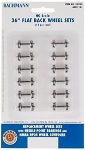 Bachmann 42903 HO Scale 36" Flat Back Wheel Sets (12 per card) - Picture 1 of 3