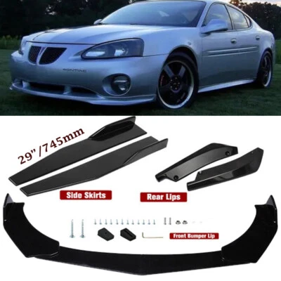 For Pontiac Grand Prix Glossy Black Front Bumper Spoiler / Side Skirt / Rear Lip - Image 1 of 4