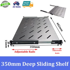 Brand New 350mm Deep Sliding Shelf For 600mm Deep 19 inch Server Cabinet - Picture 1 of 3