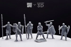 Wounded Grey Castle Warriors Davale Games 3D Printed With High Quality Resin - Picture 1 of 17