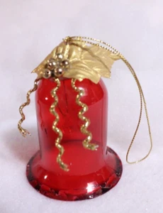 Adorno Silvestri campana de vidrio rojo vintage años 80 - 3" - Imagen 1 de 6