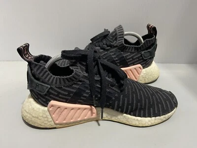 Zapato para correr Adidas para mujer NMD_R2 Primeknit negro/rosa talla 10,5 BA7239 Foto 1 de 4