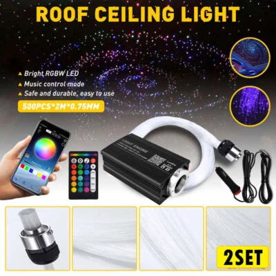 Juego de 2 luces de techo de techo de fibra para techo de estrella de coche de 500 piezas Foto 1 de 4