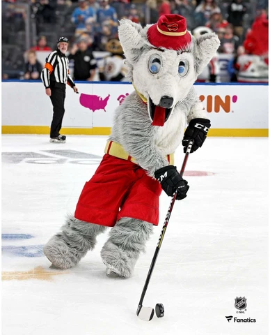 Harvey the Hound Calgary Flames Unsigned Skating 8" x 10" Photo - Fanatics Cover