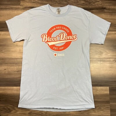 Blood Donor Shirt Mens Medium Blue The American Red Cross Team - Image 1 of 4