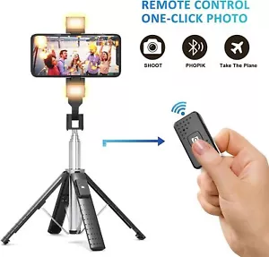 Bluetooth Selfie Stick Remote Phone Holder Tripod Stand For iPhone Universal UK - Picture 1 of 15