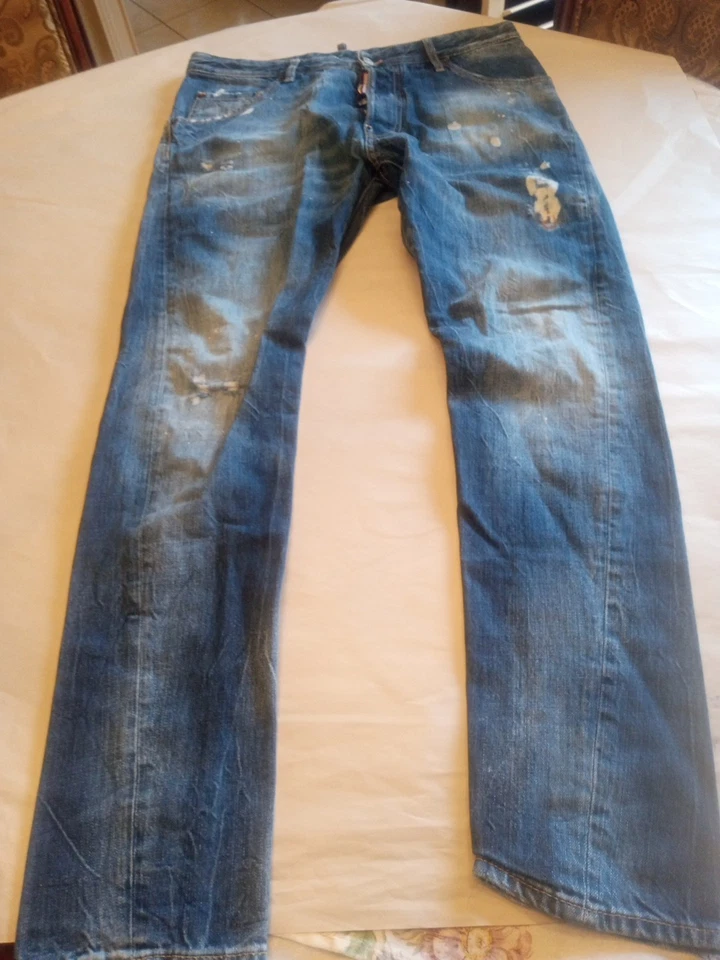 Jeans DSQUARED2 para hombre 48 azul clásico Kenny Jean desgastado 34/30 Foto 1 de 4