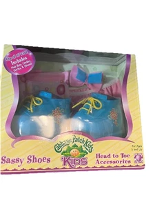 2007 Cabbage Patch Bambini Sassy Scarpe BLU Punta Testa Scarpe Mutande Fiocco Calzini - Foto 1 di 6