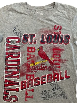 Camiseta St Louis Cardinals Youth Boys cinza tamanho grande 10-12 cartões Redbirds MLB - Imagem 1 de 4