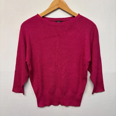 Nuevo con etiquetas Suéter tejido manga 3/4 Ann Taylor para mujer talla MP mediano pequeño FA23 D044 -4 Foto 1 de 4