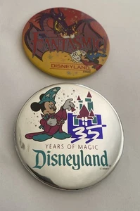 Vtg Disneyland 35 Years Of Magic Sorcerer Mickey Mouse Pin & Fantastic! Pin - Bild 1 von 5