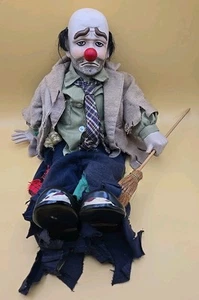CLYDE THE HOBO CLOWN DYNASTY VINTAGE (1983) PORCELAIN CLOWN DOLL 19" PRE-OWNED - Picture 1 of 10