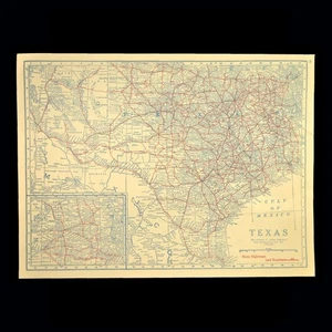 Vintage TEXAS Auto Trails Map Highway Numbers Original Antique San Antonio - Picture 1 of 9