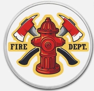 1 oz Silbermedaille coloriert - APMEX Firefighter Fire Dept - Bild 1 von 3