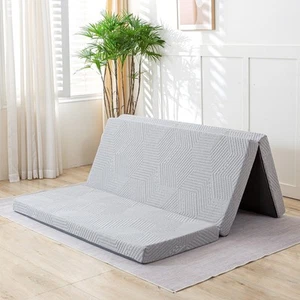 Materasso Pieghevole, 4 Pollici Materasso Singolo Tripiega Memory Foam, Materasso Pieghevole... - Foto 1 di 8