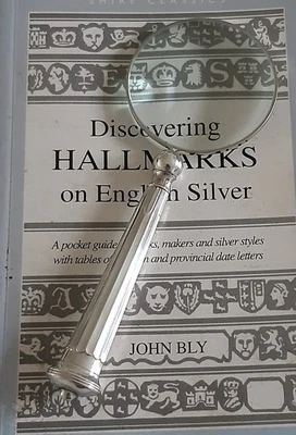 Lupa Thomas Bradbury & Son Sheffield 1928 mango plateado con sello Foto 1 de 4