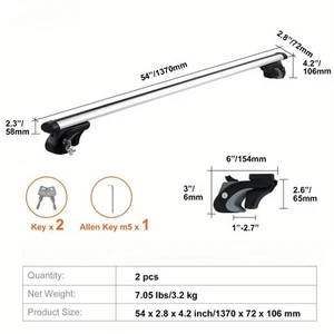 Roof Rack Cross Bar Universal 54" for SUV Sedan Van Universal Model B - Picture 1 of 10