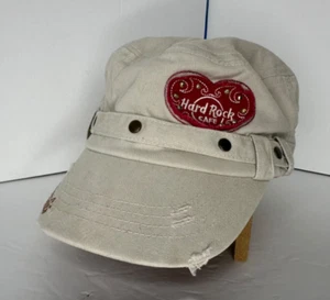 Hard Rock Cafe Vintage Y2K Women's Beige/Khaki Heart Logo Hat - Adjustable Cap - Picture 1 of 7
