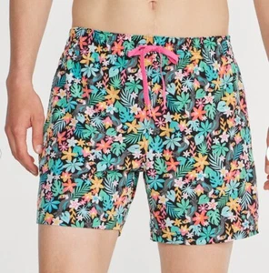 Chubbies Men's 5.5” Inseam Mesh Lined XL Black Floral Parrots Swim Shorts Tropic - Picture 1 of 8
