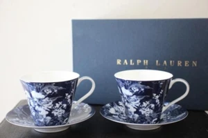 Ralph Lauren Isadora Cup Saucer Pair Set - Picture 1 of 17