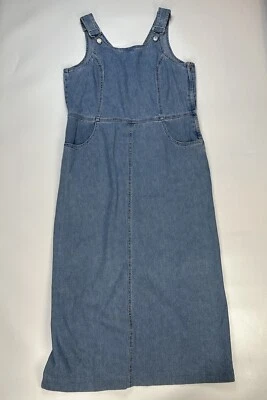 Винтажный выцветший славы джинсовой ткани платье женщин средний Y2K Midi общий средний стирка - Изображение 1 из 4