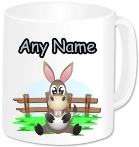 Personalised Donkey Mug Farm Animal Custom Name Tea Cup Birthday Christmas Gifts - Picture 1 of 3