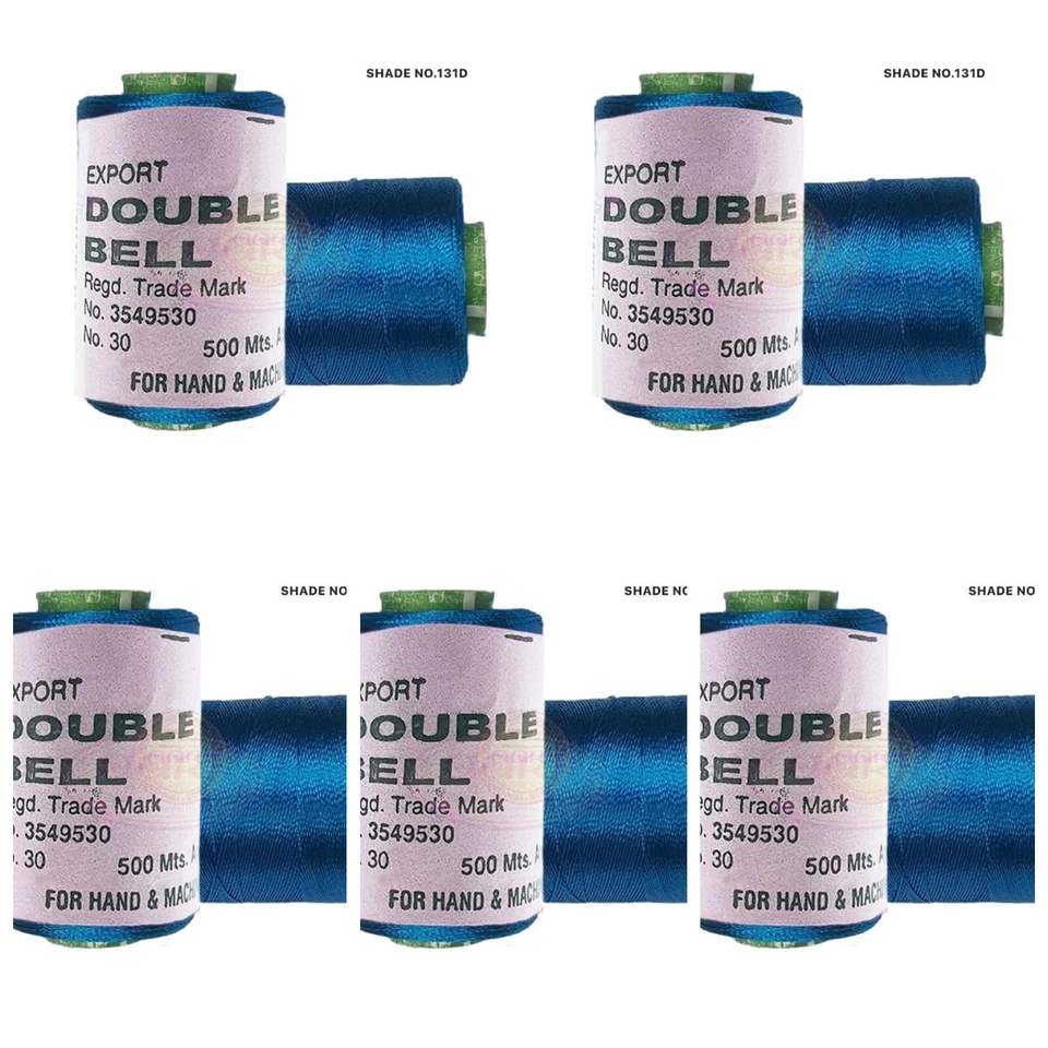 5X Viscose Rayon Yarn Thread Ink Blue Colour 500mtr,Hand & machine embroidery - Image 1 of 3