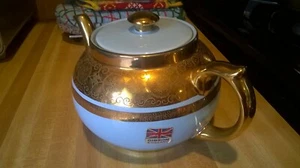 Vintage England Gibson England Teapot Gold and Baby Blue - Picture 1 of 8